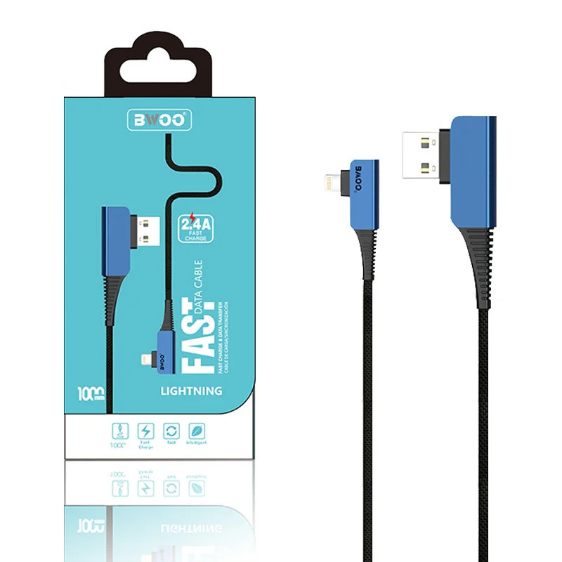 Cabo USB para Lightning BWOO X112 Carga Rápida 2.4A Variedade de cores