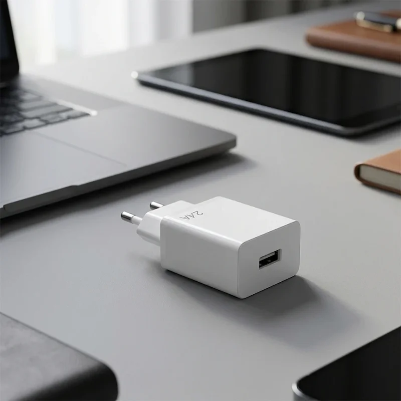 Carregador de Rede Apokin USB-A 2,4 A 12 W Branco - Imagem 3