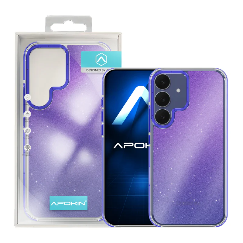 Capa Apokin para Samsung Galaxy S24 Plus e S25 Plus com Glitter Rígida Prata - Imagem 4