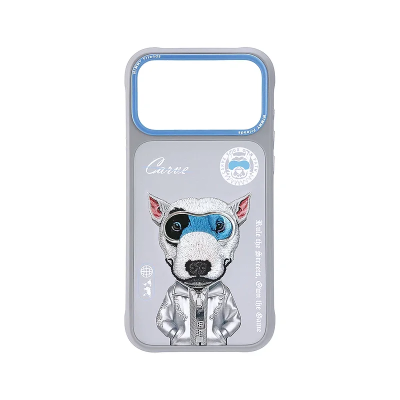 Capa Apokin Nimmy Cool e Cute 2.0 Bordada para iPhone 16 Bull Terrier