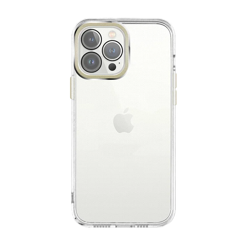Capa Apokin para iPhone 13 Pro Transparente Antichoque Bordo Alumínio Azul Escuro - Imagem 4