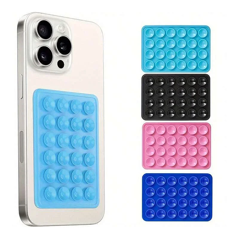 Suporte de Ventosa Apokin em Silicone Retangular para Telemóvel Rosa claro - Imagem 6