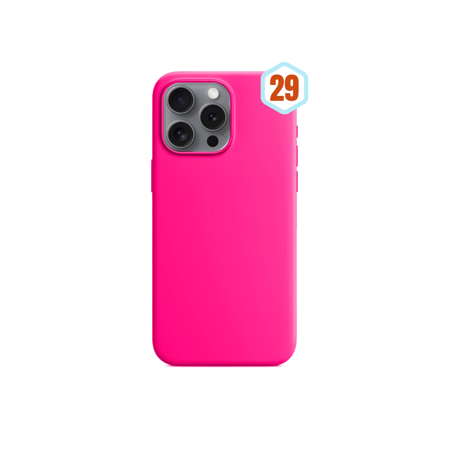 Capa de Silicone Líquido Apokin para iPhone 16 Pro, Rosa-Fúcsia - Imagem 1