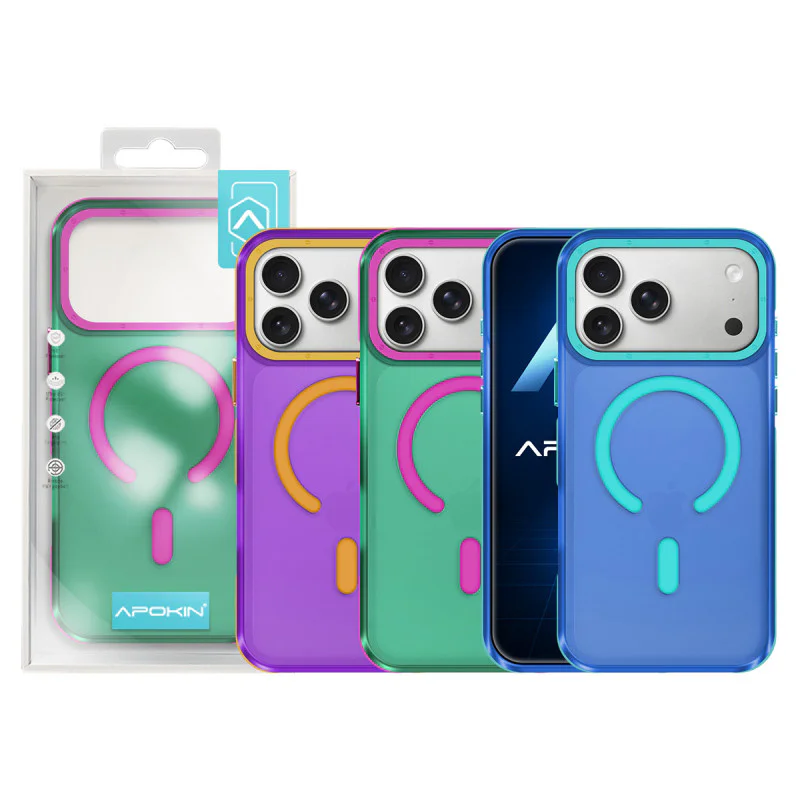 Capa Magnética Apokin para Galaxy A26 Bicolor Semitransparente com MagSafe Verde - Imagem 1