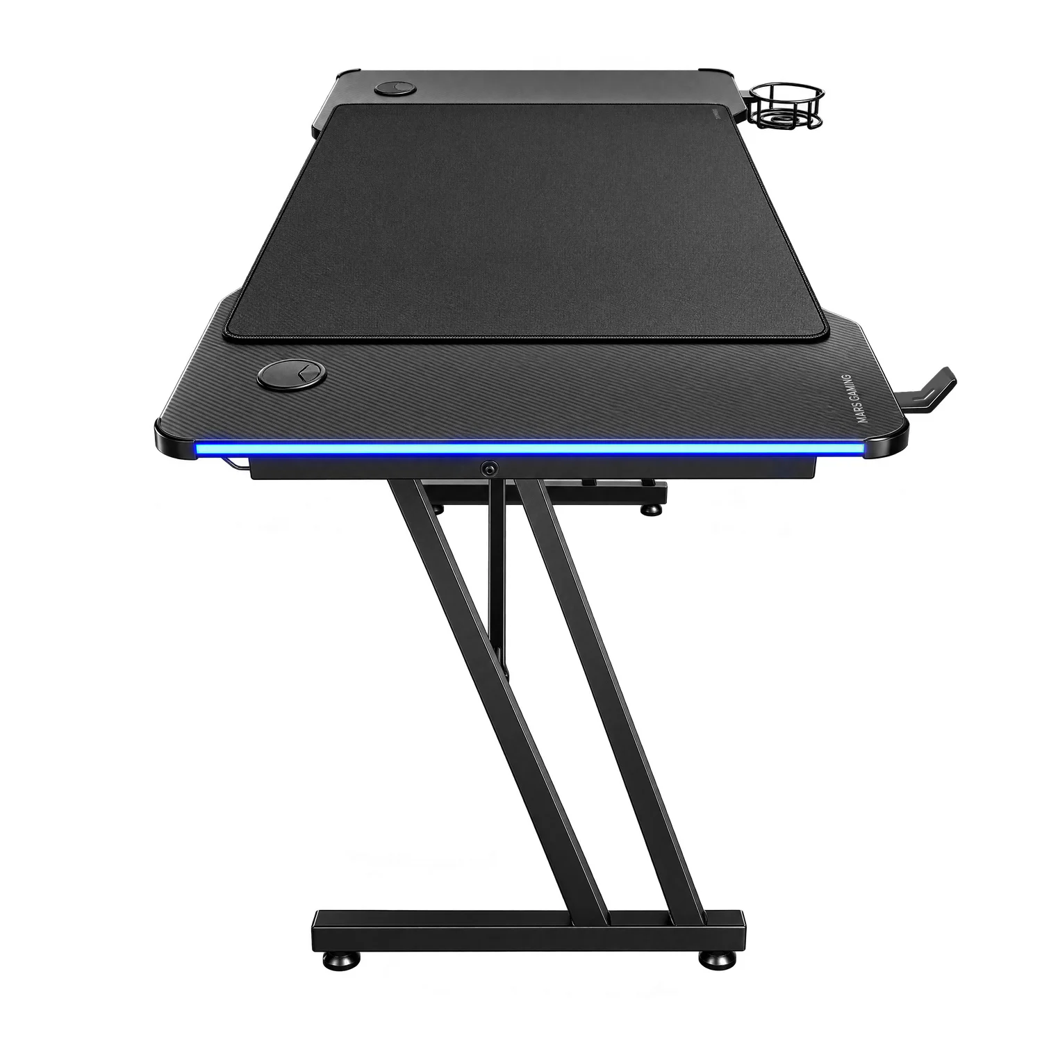 Secretária Gaming Mars Gaming MGD-A120RGB 120x60 cm com Iluminação RGB e Tapete XXL Preta - Imagem 6