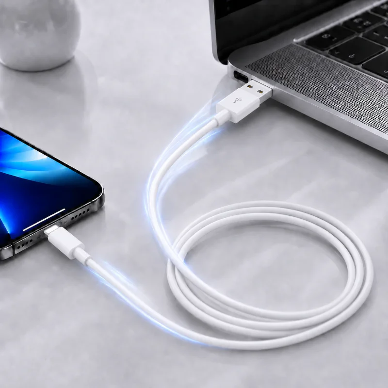 Cabo USB Apokin USB-A para Lightning 2 m Branco - Imagem 3