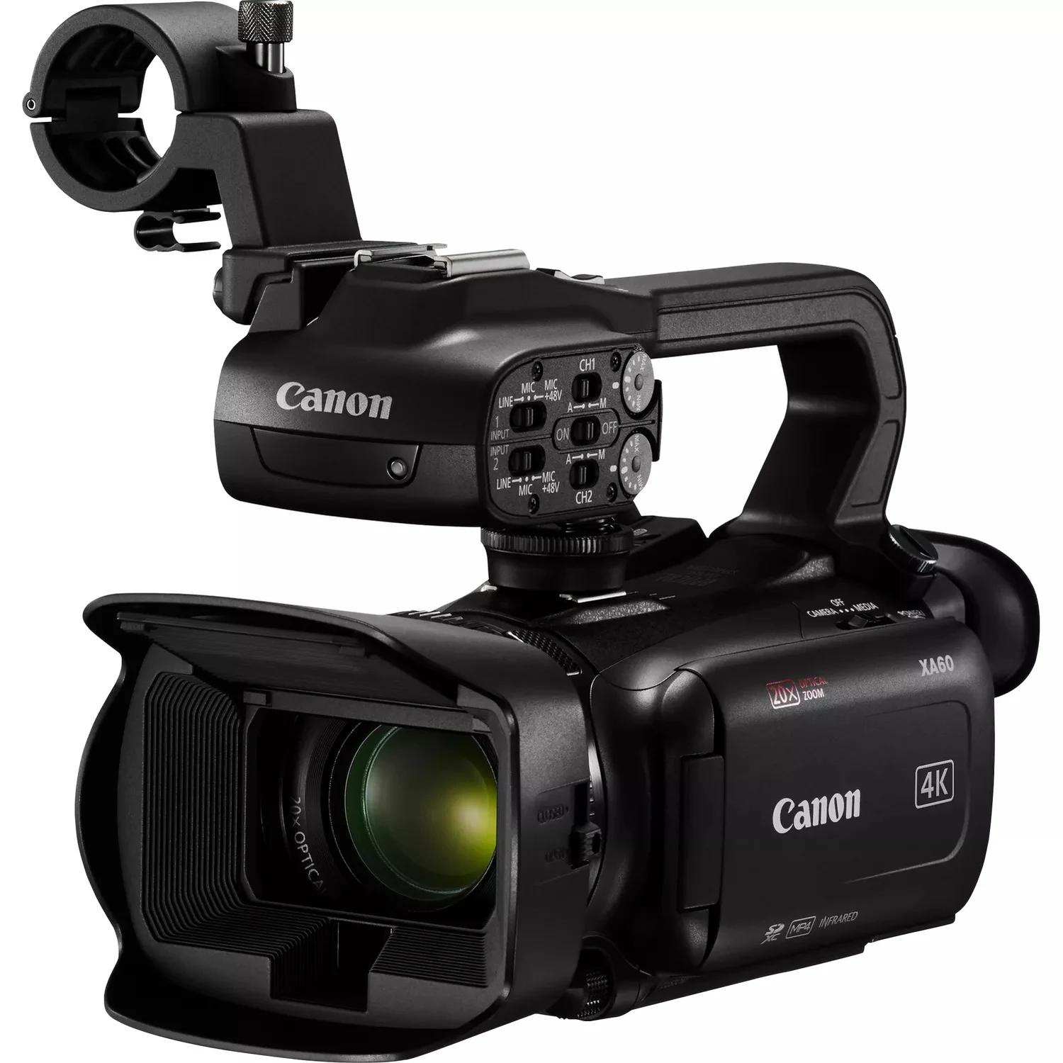 Câmara de Vídeo Canon XA60 4K UHD Profissional com Zoom Óptico 20x e Ecrã Tátil 3,5"