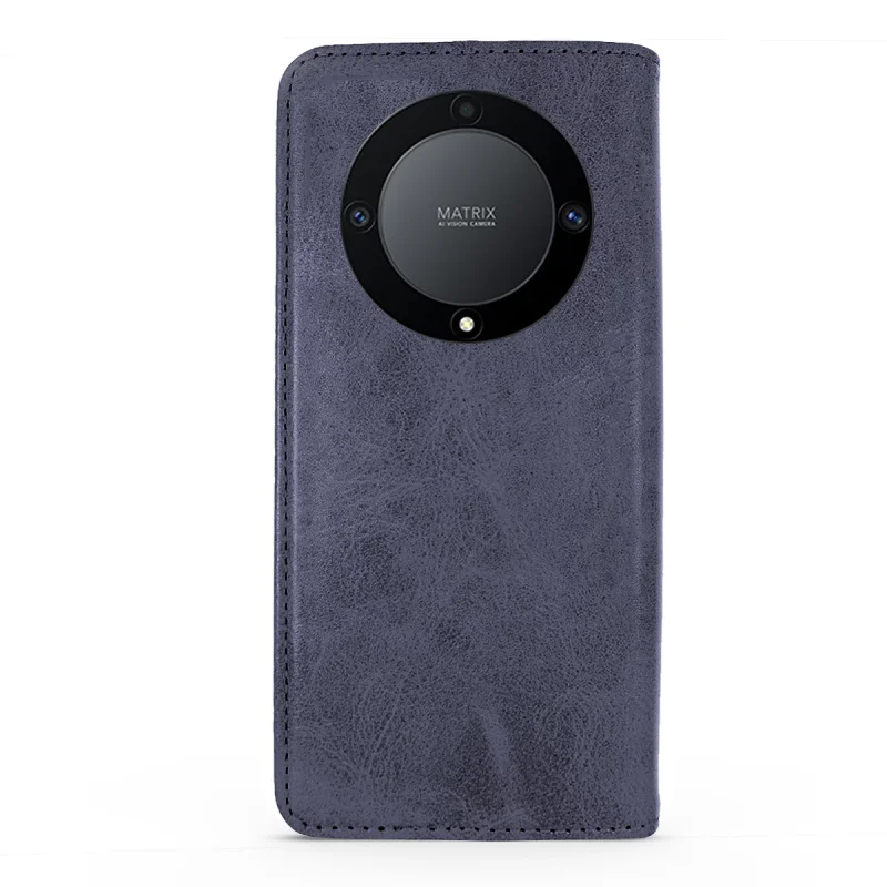 Capa Apokin para Honor X9a em Pele Sintética com Porta-Cartões Azul - Imagem 3