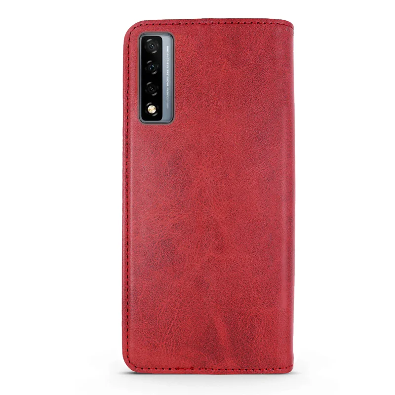 Capa de Pele Apokin para TCL 20L com Porta-Cartões Vermelho - Imagem 5