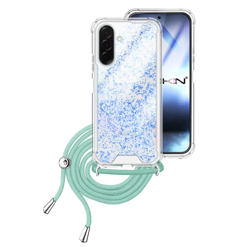 Capa Apokin para Samsung Galaxy A36 Gel Transparente com Cordão Lilás - Imagem 4