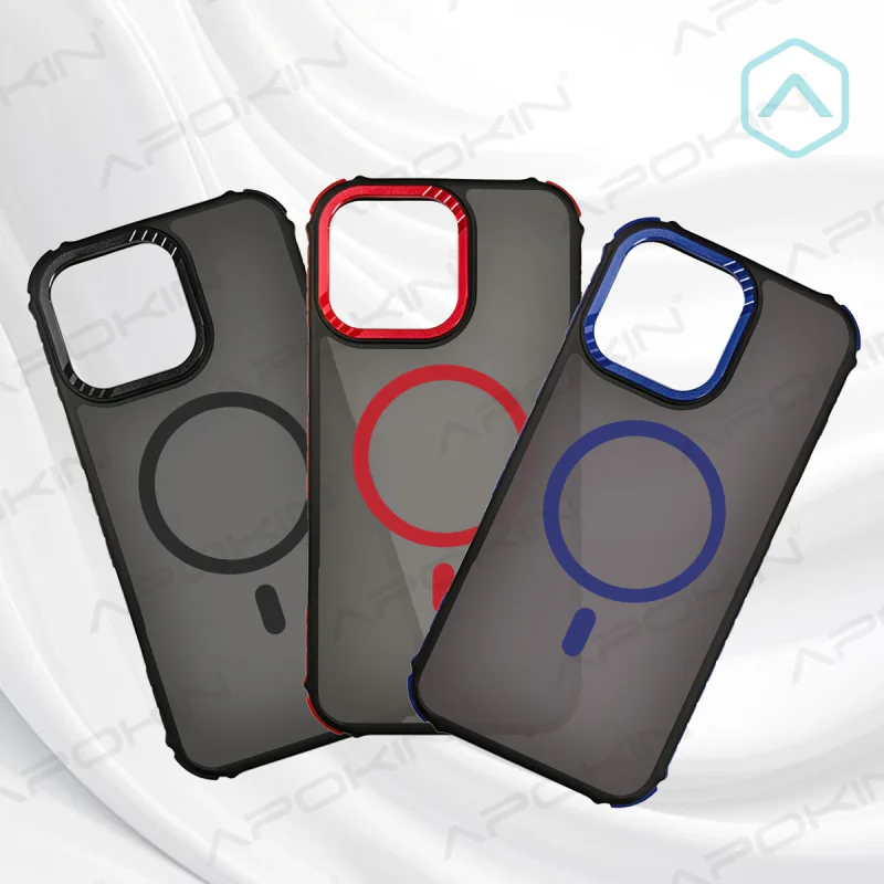 Capa Apokin Rock para Apple iPhone 15 Pro Max com MagSafe Efeito Fumado Vermelho - Imagem 6
