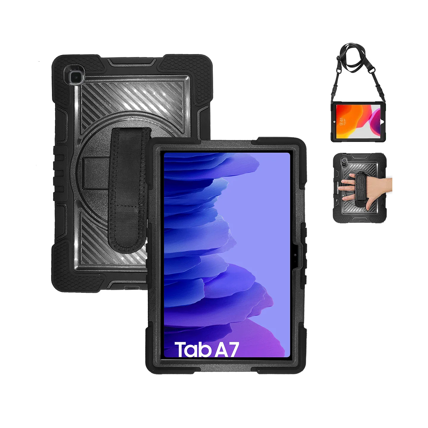 Capa Apokin para Samsung Galaxy Tab A7 Antichoque com Alça Preta