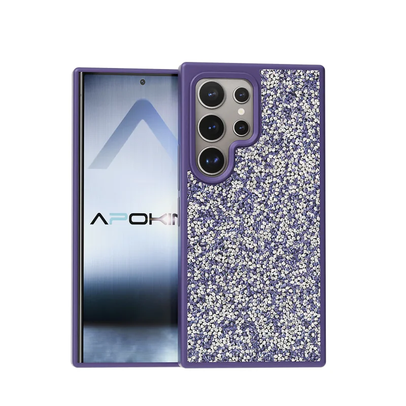 Capa de Silicone Apokin com Cristais de Diamante para Samsung Galaxy S24 Ultra Azul - Imagem 2