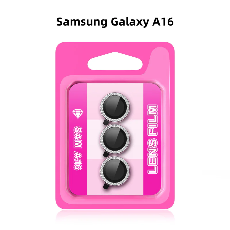 Protetores de Lente de Câmara Apokin Diamante para Samsung Galaxy A16 Preto