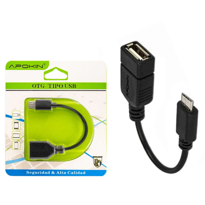 Adaptador Apokin OTG MicroUSB para USB Preto - Imagem 2