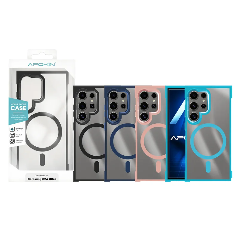 Capa de Silicone Apokin Premium com MagSafe para Samsung Galaxy S24 Ultra Preto - Imagem 1