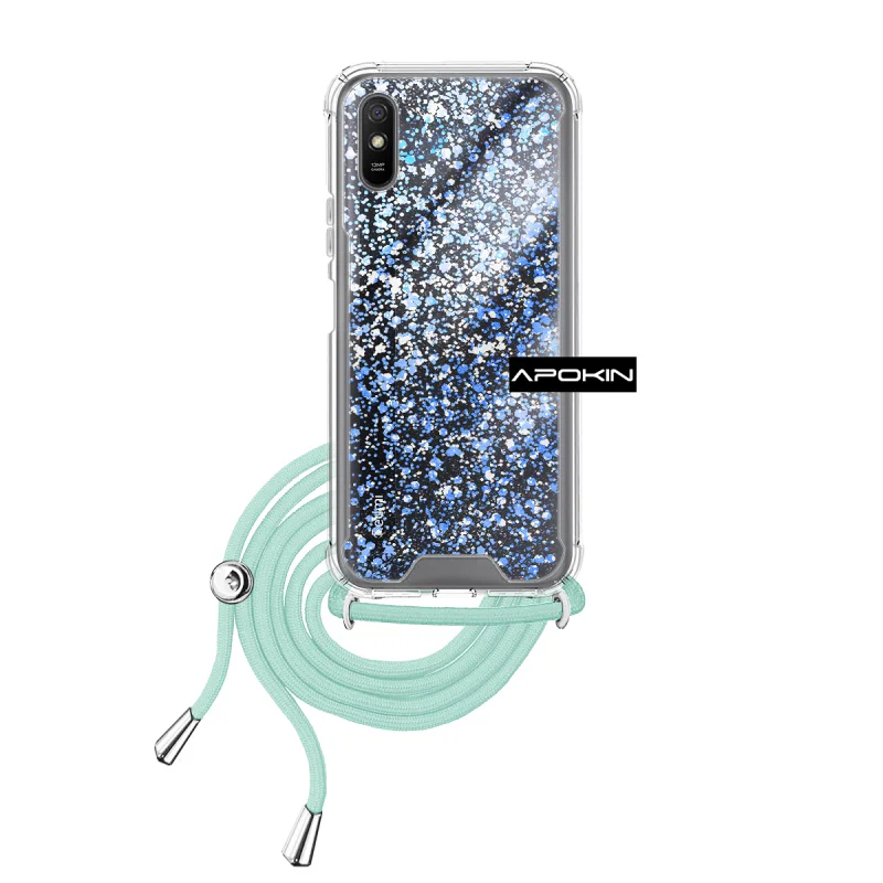 Capa de Gel Apokin para Xiaomi Redmi 9A Transparente com Cordão Variedade de Cores - Imagem 4