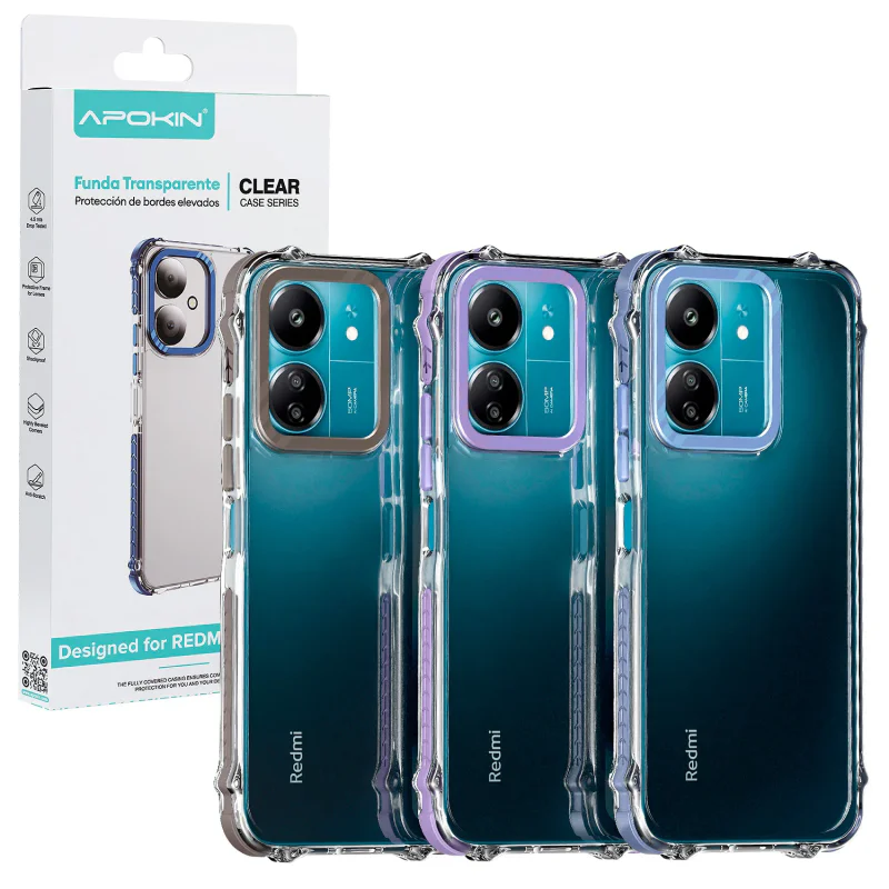 Capa Apokin Pedra para Xiaomi Redmi 13C Antichoque Lilás