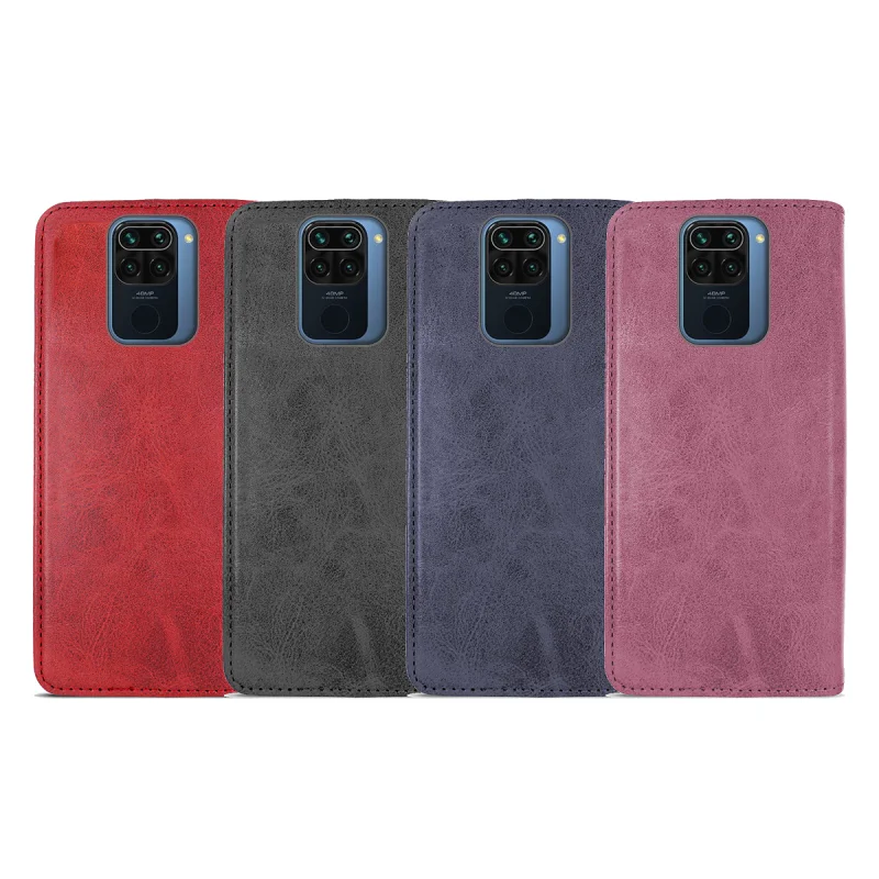 Capa Flip Apokin para Xiaomi Redmi Note 9 com Porta-Cartões Pele Sintética Preto