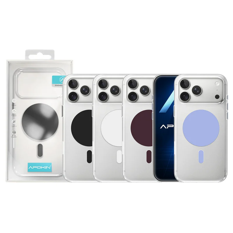 Capa Apokin para Apple iPhone 17 Pro Max / 18 Pro Max Transparente MagSafe Variedade de cores