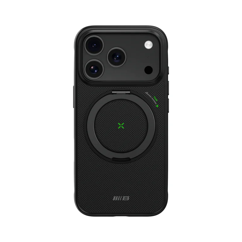 Capa Apokin Armor em Fibra de Aramida com Anel Magnético e Suporte para iPhone 17 Pro e 18 Pro Preto - Imagem 5