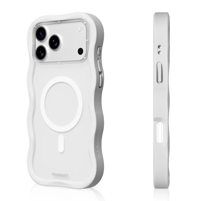 Capa Magnética Apokin Youngkit Big Wave para iPhone 17 Pro e iPhone 18 Pro Branco - Imagem 2