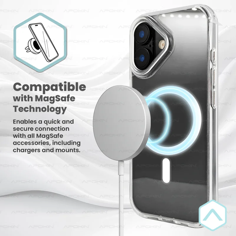 Capa Apokin ClearStrap 2 em 1 para Apple iPhone 15 com MagSafe Transparente - Imagem 6