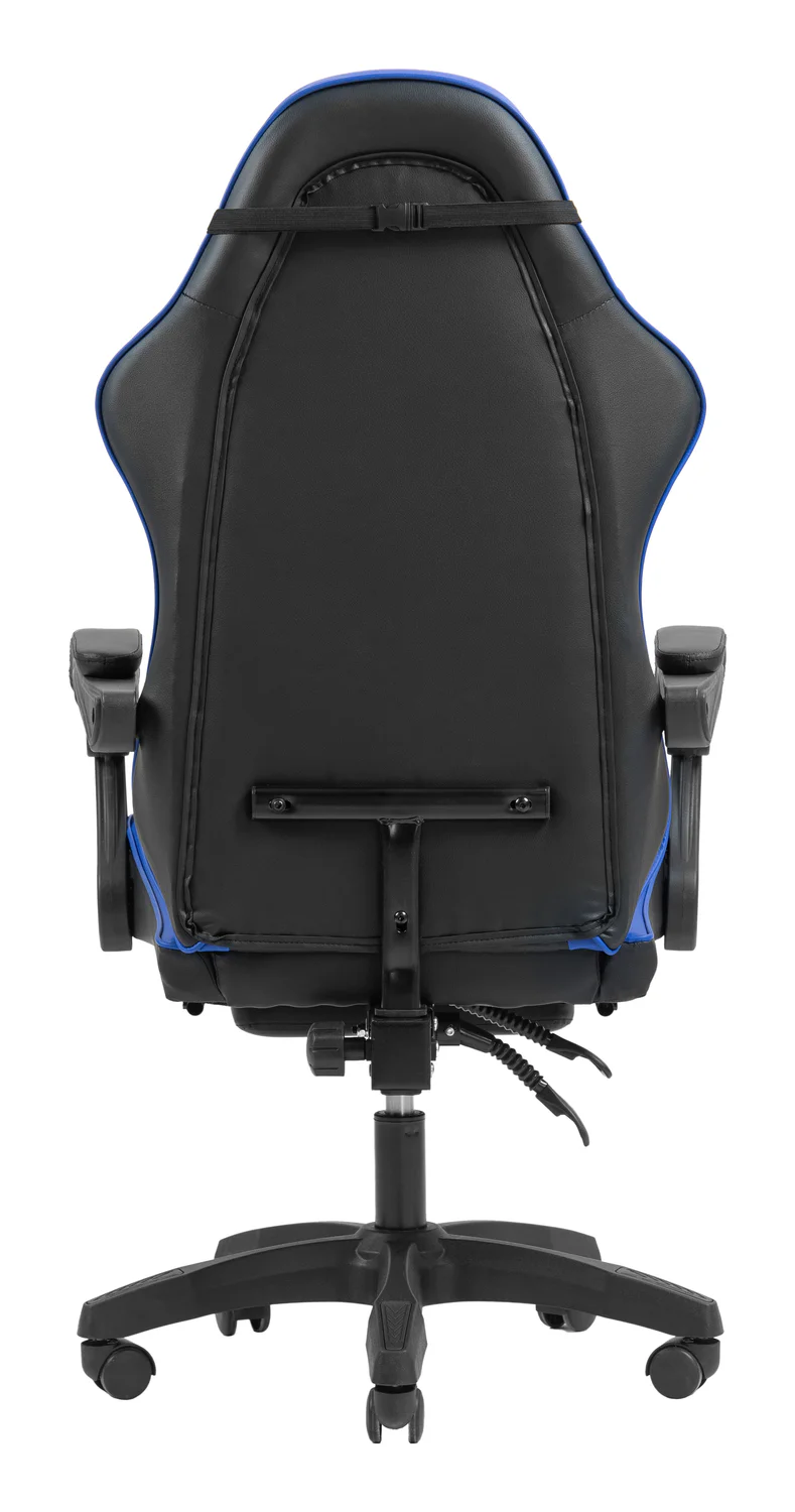 Cadeira Gaming Mars Gaming MGC-X em Pele Sintética com Apoio para Pés Extensível Preta e Azul - Imagem 6