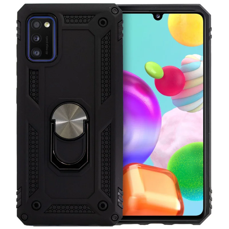 Capa Apokin para Samsung Galaxy A41 Alumínio Antichoques com Íman e Suporte de Anel 360