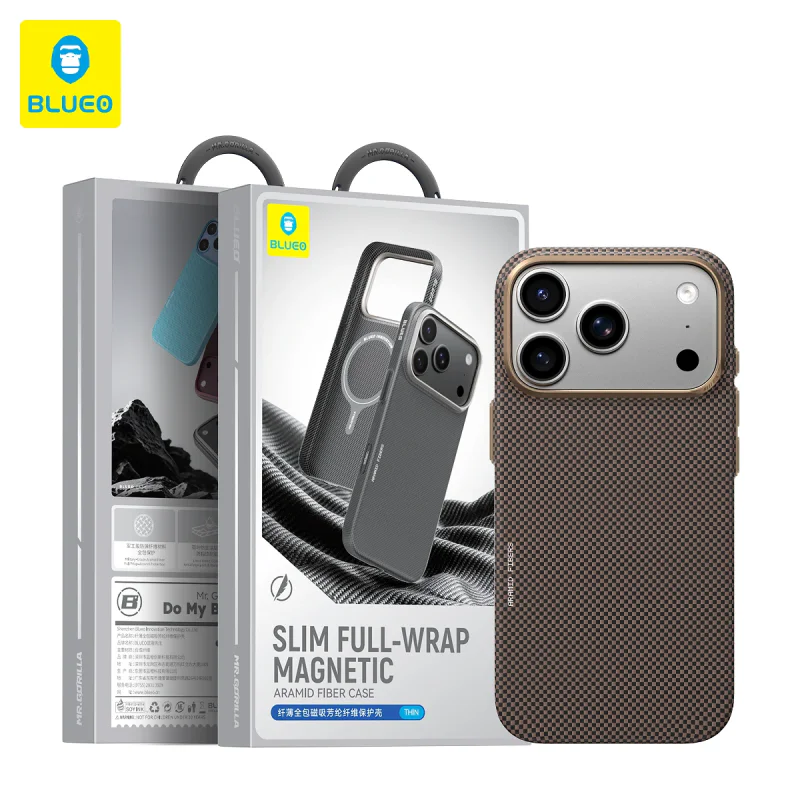 Capa Apokin Blueo para iPhone 17 Pro Max e 18 Pro Max Magnética em Fibra de Aramida Azul Céu - Imagem 3