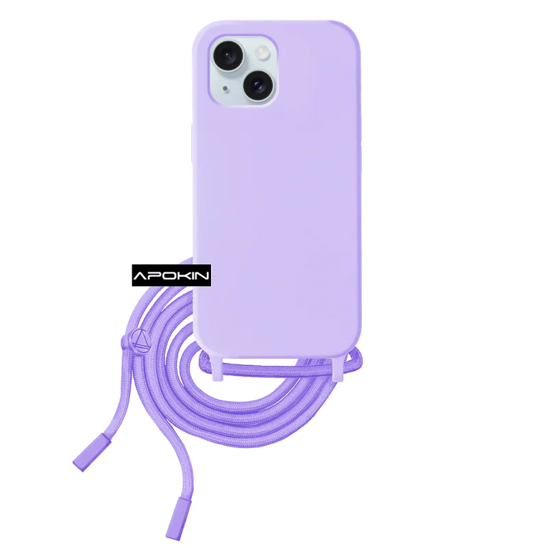 Capa Apokin Soft para iPhone 15 Plus com Cordão Variedade de cores - Imagem 4