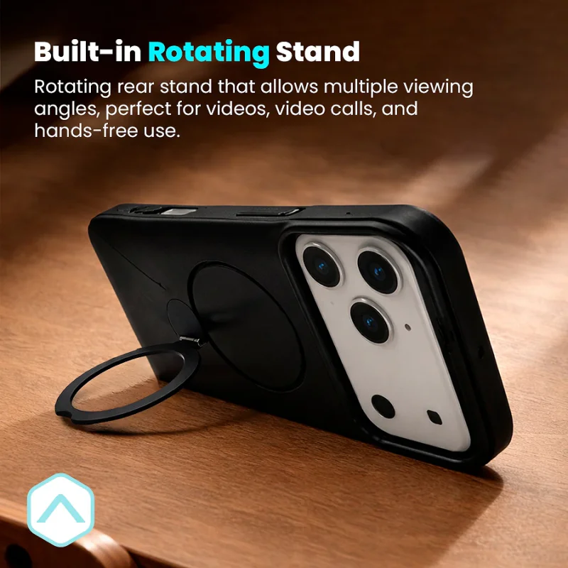 Capa Rock Apokin para iPhone 15 com Anel de Suporte Preto - Imagem 6