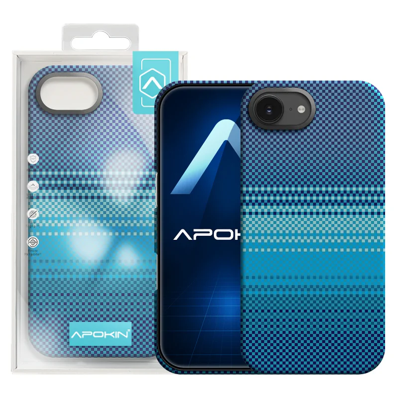 Capa Apokin para Apple iPhone 16e e 17e Fibra de Kevlar com MagSafe Variedade de cores - Imagem 3