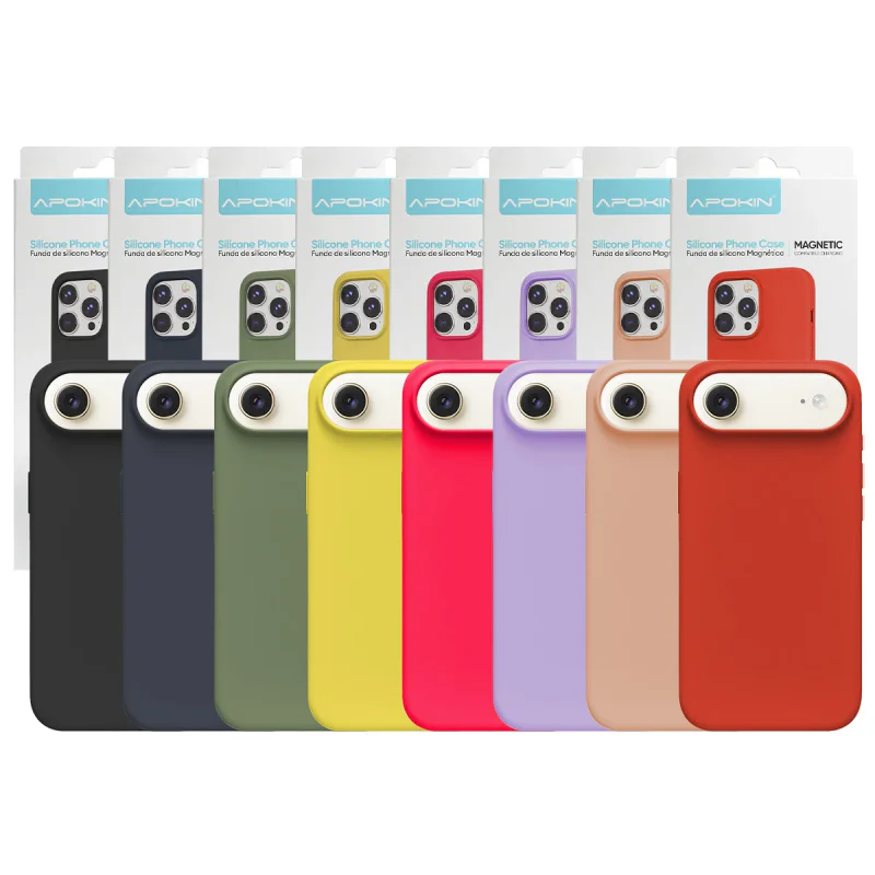 Capa Apokin para iPhone 17 Air em Silicone Líquido com MagSafe Vermelho - Imagem 1