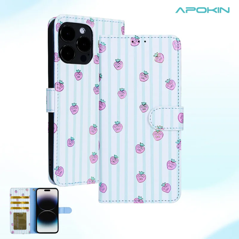 Capa com Porta-cartões Apokin para iPhone 16 Plus Padrão Leopardo - Imagem 4
