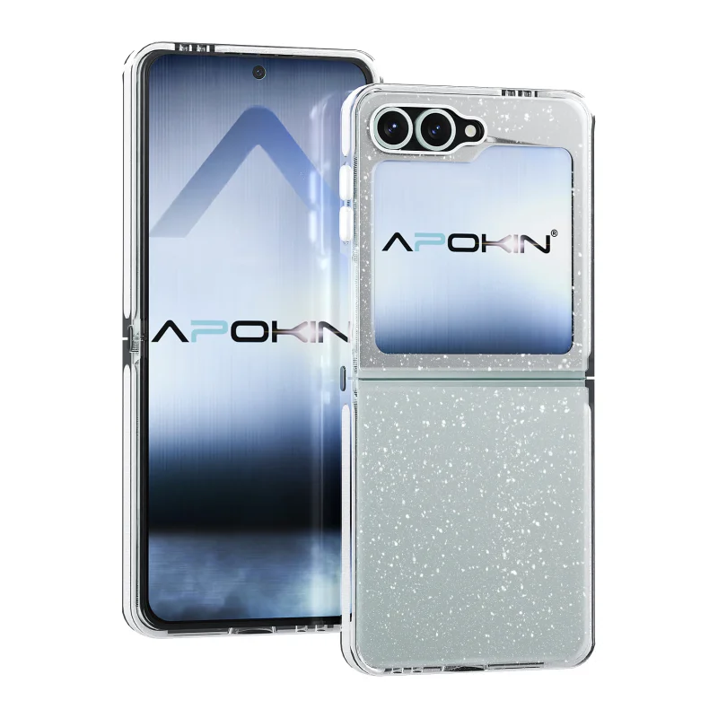 Capa Apokin para Samsung Galaxy Z Flip com Purpurina Lilás - Imagem 4