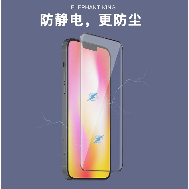 Película de Vidro Temperado Apokin para iPhone 14 Pro Full Micro Curved Crystal A+ Preto - Imagem 2