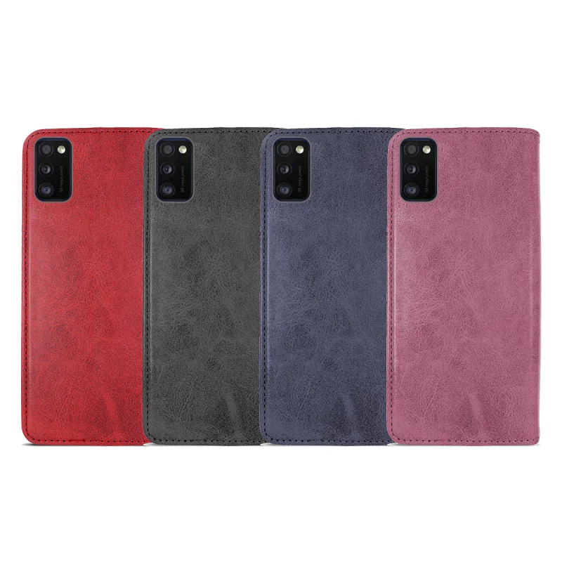 Capa com Suporte para Cartão Apokin para Samsung Galaxy A41 em Pele Sintética Rosa - Imagem 1
