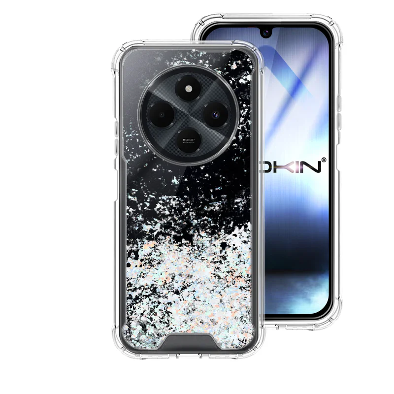 Capa Apokin para Xiaomi Redmi 14C em Gel Transparente com Purpurina Rosa - Imagem 5