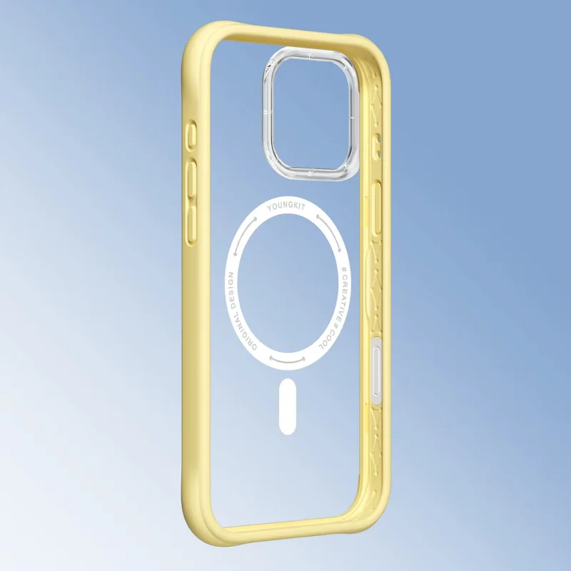 Capa Apokin Youngkit Dynamic Série II para Apple iPhone 16 Pro Magnética Transparente Amarelo - Imagem 4