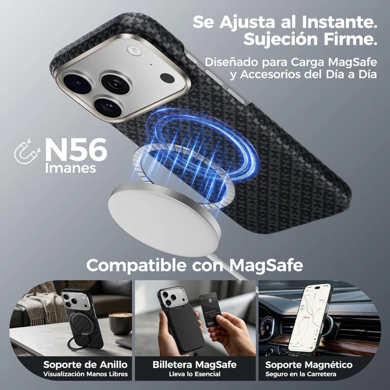 Capa Apokin BENKS ArmorGrid Air C1 para Apple iPhone 17 Pro Max e iPhone 18 Pro Max em Kevlar Preto - Imagem 6