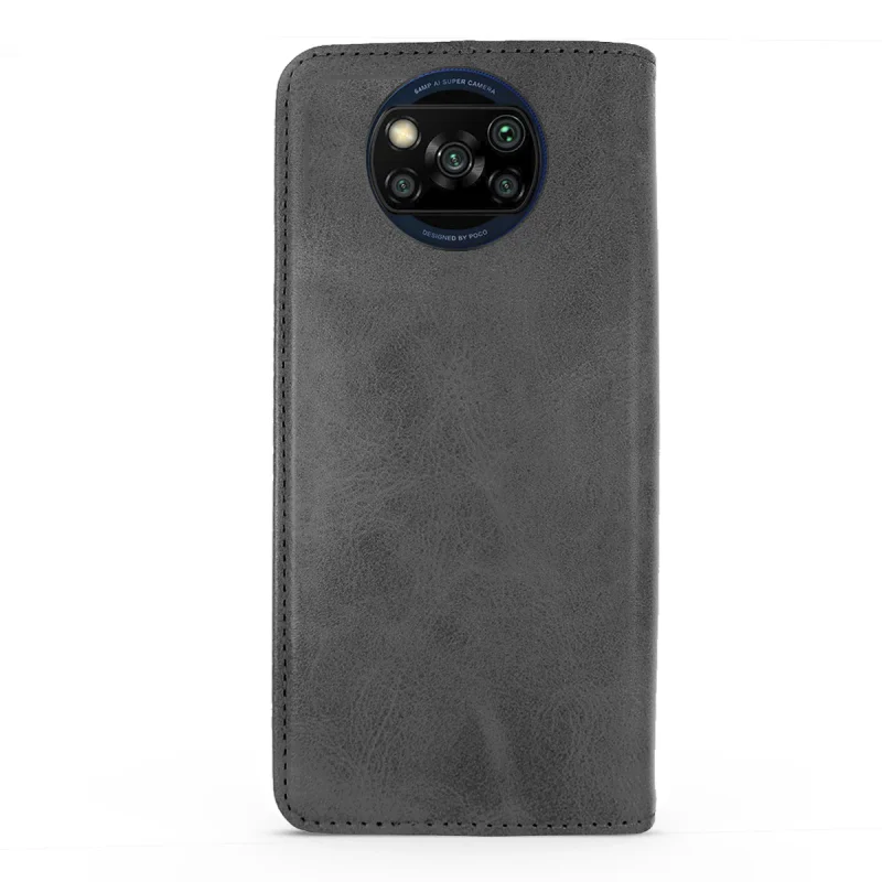 Capa com Tampa Apokin para Xiaomi Poco X3 em Pele Sintética com Porta-Cartões Azul - Imagem 5