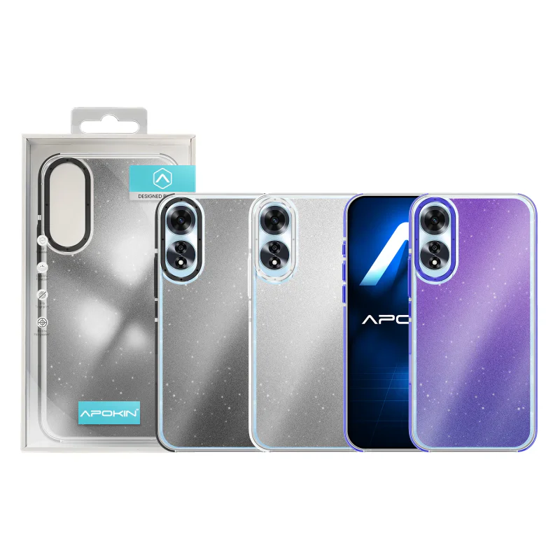 Capa Apokin Oppo A78 4G Acrílica Rígida com Purpurina Lilás - Imagem 1
