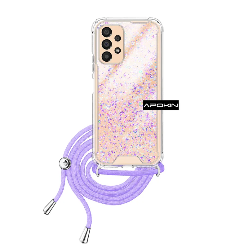 Capa de Gel Apokin Transparente com Cordão para Samsung Galaxy A33 5G Lilás - Imagem 2