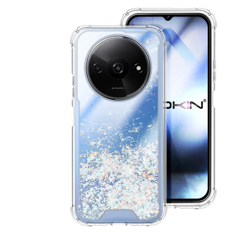 Capa Apokin para Xiaomi Redmi A3 Gel Transparente com Purpurina Rosa - Imagem 5