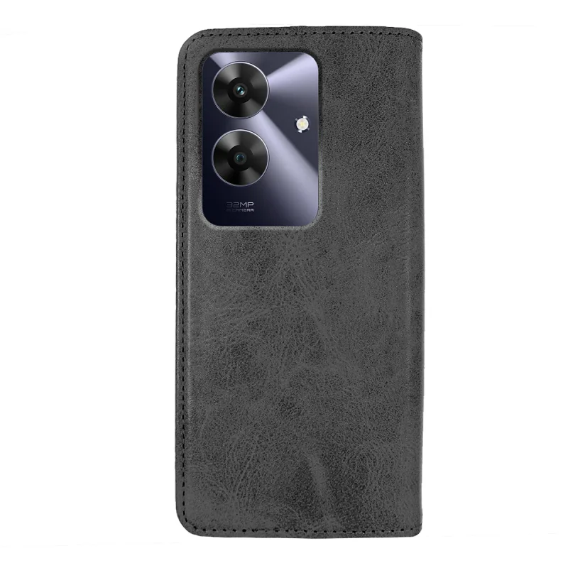 Capa Livro Apokin para Realme Note 60 com Porta-cartões em Pele Sintética Preto - Imagem 4