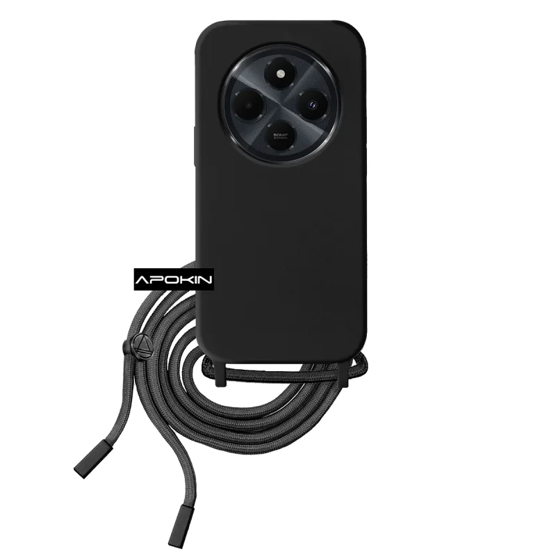 Capa Apokin para Xiaomi Redmi 14C de Toque Suave com Cordão Preto - Imagem 6