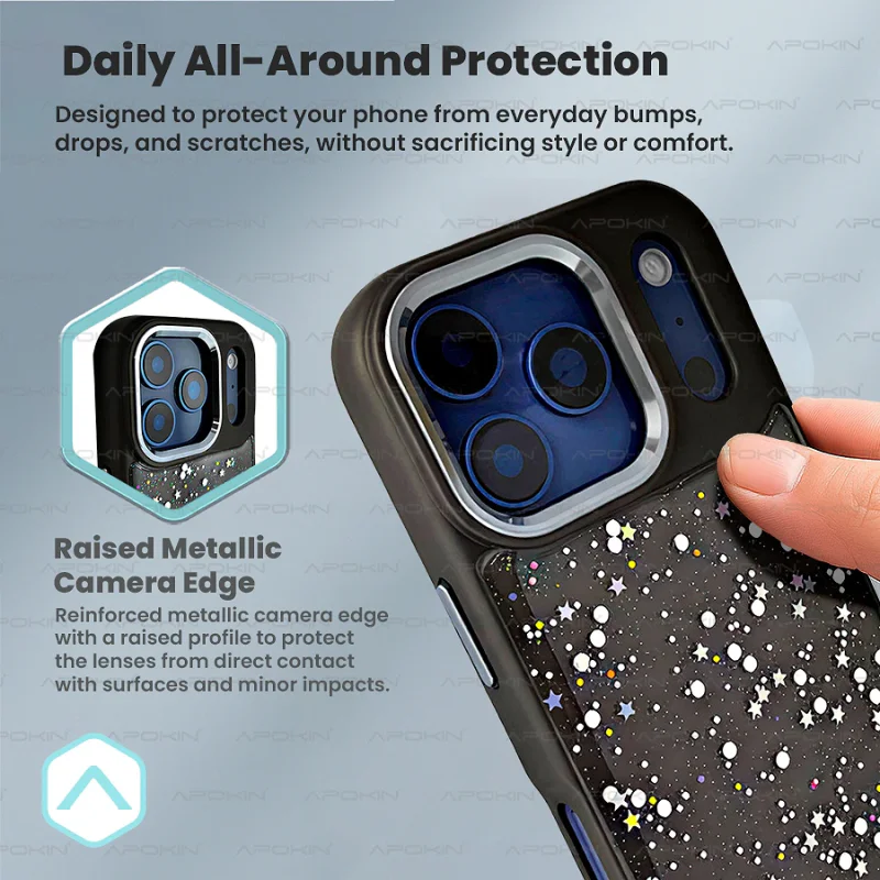 Capa Apokin para Samsung Galaxy A07 Bling-Bling com Purpurina Prateado - Imagem 3