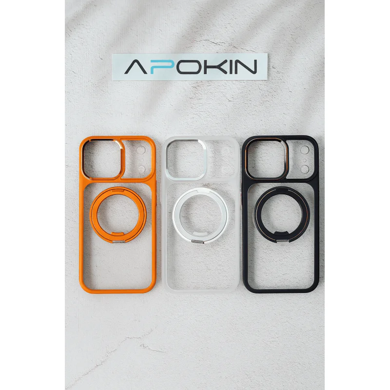 Capa Apokin com Suporte Giratório para iPhone 17 Variedade de Cores - Imagem 2