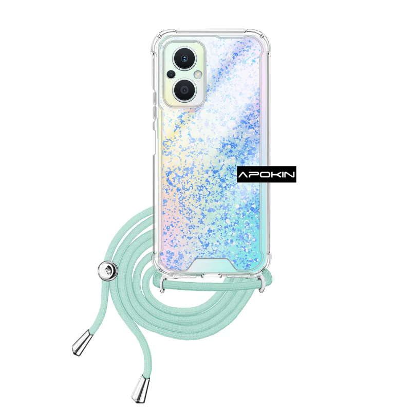 Capa Apokin para Oppo Reno 8 Lite Gel Transparente com Cordão Preto - Imagem 4